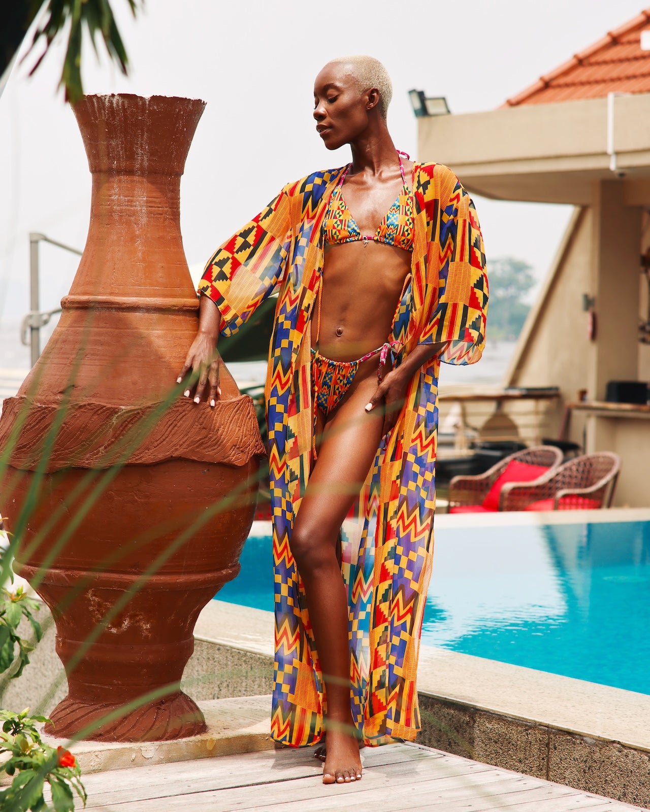 African print swimsuit cover up online